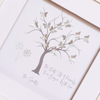 Roots Of A Family Personalised Butterfly Family Tree, 2 of 8