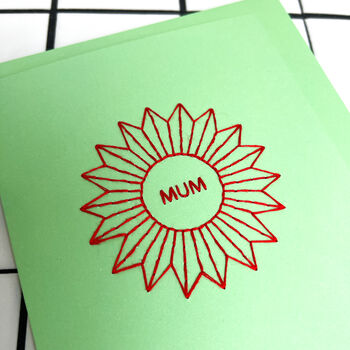 'Mum' Hand Embroidered Card, 4 of 5