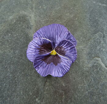 Pansy Purple Flower Brooch, 4 of 6