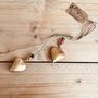 Recycled Metal Gold Heart Bells With Beads, thumbnail 2 of 10