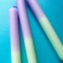 'Pastel Perfect' Dip Dye Dinner Candles Trio, thumbnail 3 of 4