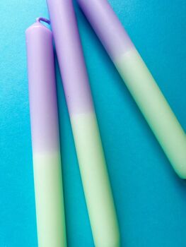 'Pastel Perfect' Dip Dye Dinner Candles Trio, 3 of 4