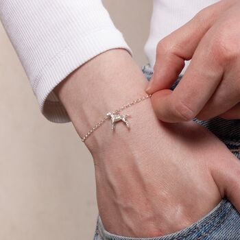 Personalised 3D Vizsla Silver Chain Bracelet, 4 of 10