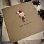 Personalised Wooden Elf Pom Pom Happy Christmas Card, thumbnail 2 of 2