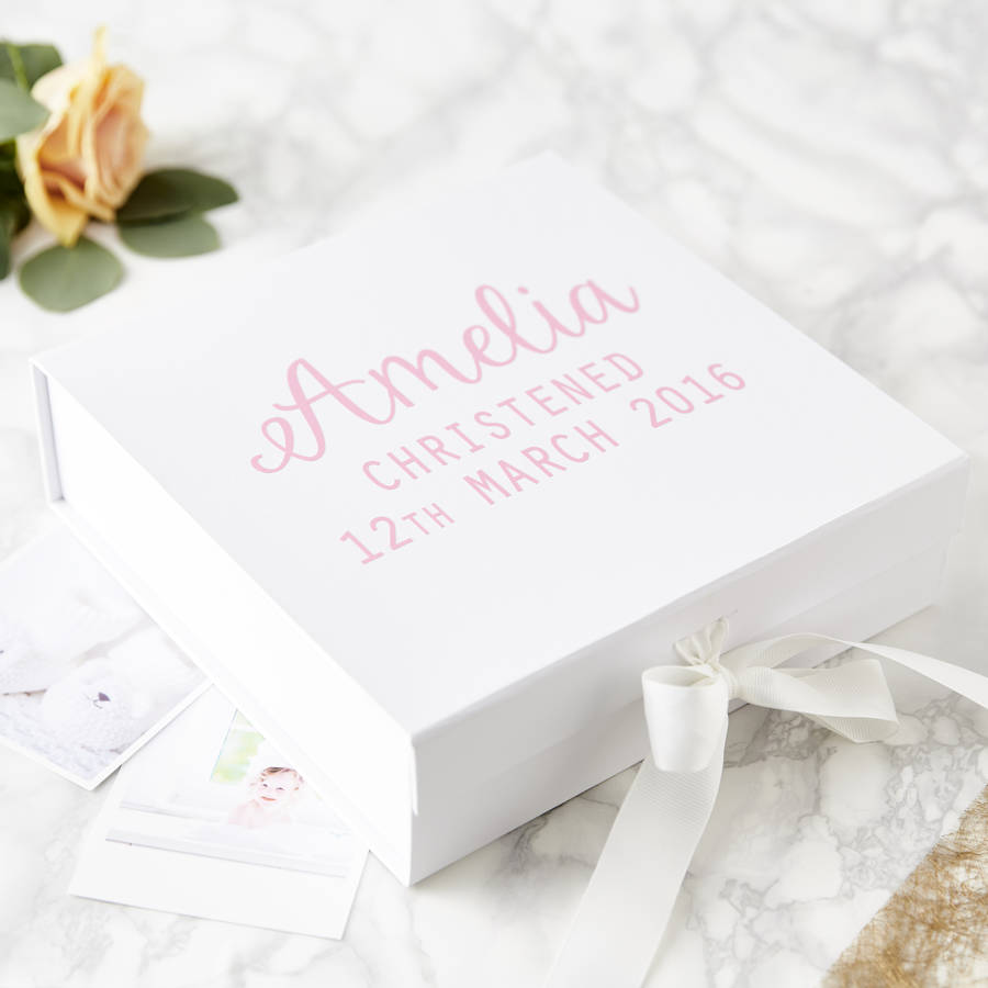 personalised christening keepsake box