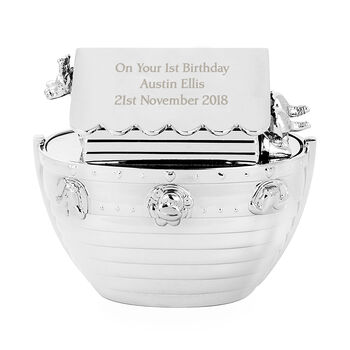 Personalised Silver Noahs Ark Money Box, 7 of 11