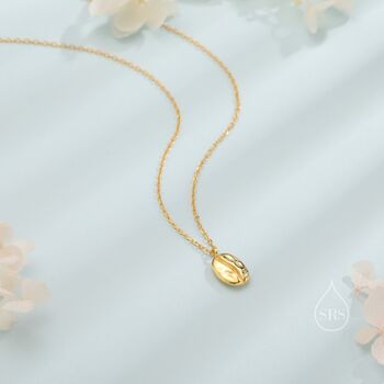 Coffee Bean Pendant Necklace In Sterling Silver, 3 of 11