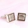 Murano Glass Square Silver Cufflinks, thumbnail 12 of 12