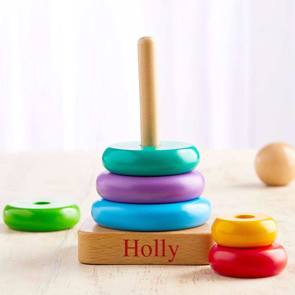 Personalised Rainbow Wooden Stacker By My 1st Years