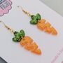 Carrot Resin Glitter Handmade Earrings, thumbnail 2 of 4