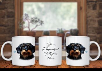 Personalised Wirehaired Dachshund Dog Hearts Pet Gift Mug, 2 of 2