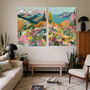 Coastal Landscape Sea Set Of Two Art Prints, thumbnail 1 of 4