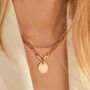 18k Gold Plated Personalised Disc Link Chain Necklace, thumbnail 2 of 8