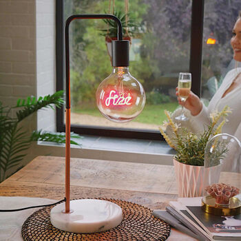 Fizz Text Light Bulb And Table Lamp, 2 of 4
