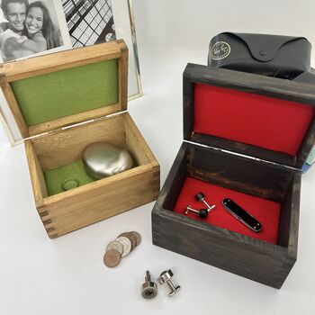 Personalised Wooden Cufflink Trinket Box, 7 of 12