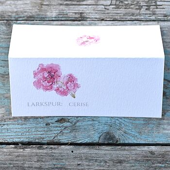 Pack 12 Cerise Larkspur Original Personalised Save The Date Wedding Stationery, 6 of 6