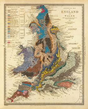 Personalised 1843 Geological Map Of England And Wales, 4 of 4