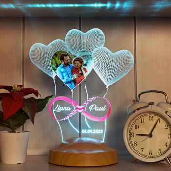 Personalised Desk Lamp, Anniversary Gift, Night Light, 5 of 7