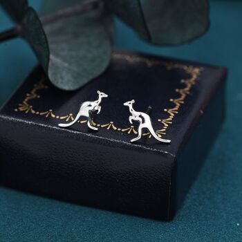 Sterling Silver Kangaroo Stud Earrings, 4 of 10