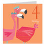 Flamingos 4th Birthday Card, thumbnail 3 of 5