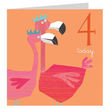 Flamingos 4th Birthday Card, 3 of 5