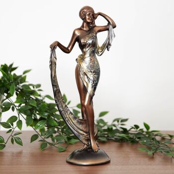 Maisonica Art Deco Silhouette Bronze Lady Figurine 31cm, 2 of 8