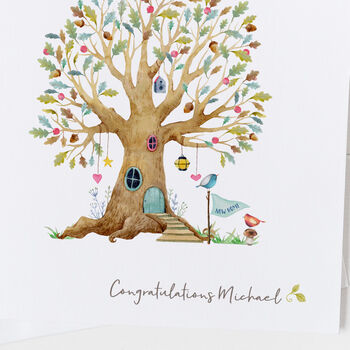 New Home Card With Whimsical Watercolour Tree, 3 of 4