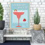 Strawberry Daiquiri Cocktail Print Four Colour Options, thumbnail 5 of 8