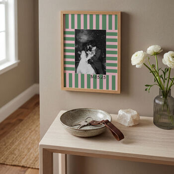 Personalised Wedding Photograph Print With Stripe Border, 7 of 12