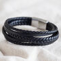 Men's Personalised Layered Leather Bracelet, thumbnail 6 of 7