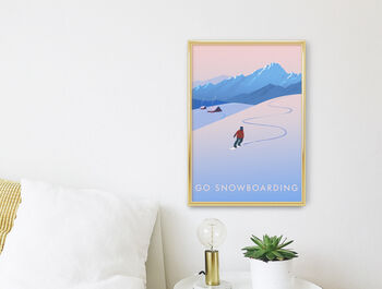 Go Snowboarding Travel Poster Art Print, 3 of 8