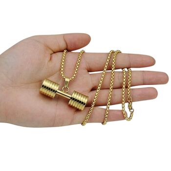Personalised Oversized Dumbbell Necklace, 7 of 7