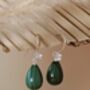 Teardrop Malachite Sterling Silver Dangle Earrings, thumbnail 5 of 9