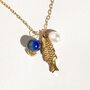 Gold Fish And Pearl Necklace Set Of Two, thumbnail 3 of 7