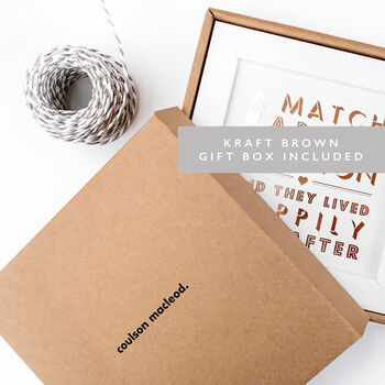 Framed Bride And Groom Print In Gift Box, Wedding Gift, 2 of 5