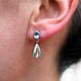 Silver Single Bud Gemstone Earrings, thumbnail 1 of 2