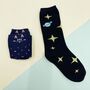 Personalised Space Captain Two Pairs Socks In A Box, thumbnail 2 of 7