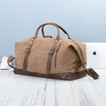 Canvas Classic Holdall Travel Bag, 3 of 12