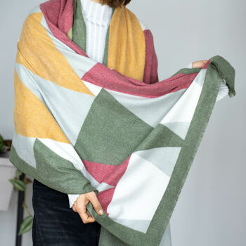 Personalised Blocks Geometric Cashmere And Modal Scarf, 6 of 12