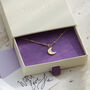 Personalised Moon Necklace In Silver Or Gold Vermeil, thumbnail 4 of 7