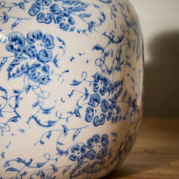 Milburn Blue Floral Round Vase, 5 of 5