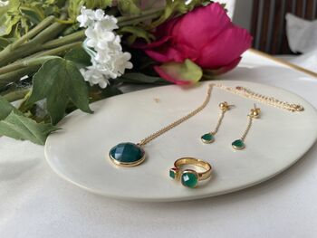 Jada Green Onyx Gemstone Drop Earrings, 3 of 4