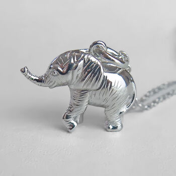 Personalised Sterling Silver Baby Elephant Necklace, 2 of 9