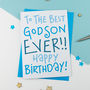 Godson Birthday Card By A is for Alphabet | notonthehighstreet.com