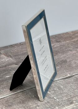 Isaac Jacobs Teal And Silver Plated Border Photo Frame, 3 of 3