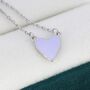 Lilac Purple Heart Pendant Necklace In Sterling Silver, thumbnail 5 of 11