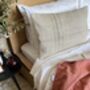 Oblong, Natural, Hemp, Neutral, Woven, Grain Sack, Striped Cushion With Cotton Reverse Neutral Stripes, thumbnail 1 of 4