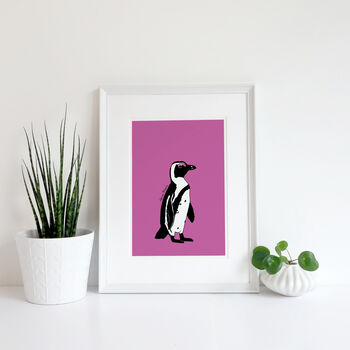 African Penguin Print On Pink, 3 of 5