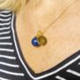 Gold Initial Necklace Round Ball Pendant, thumbnail 9 of 9