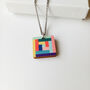Space Square Wooden Necklace Eco Friendly Gift, thumbnail 3 of 9